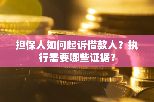 武汉担保人如何起诉借款人？执行需要哪些证据？