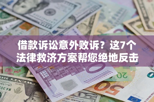 武汉借款诉讼意外败诉？这7个法律救济方案帮您绝地反击！