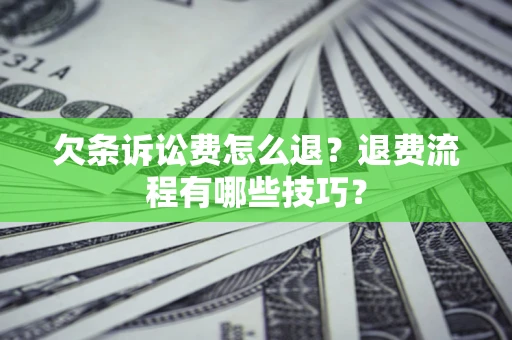 武汉欠条诉讼费怎么退？退费流程有哪些技巧？